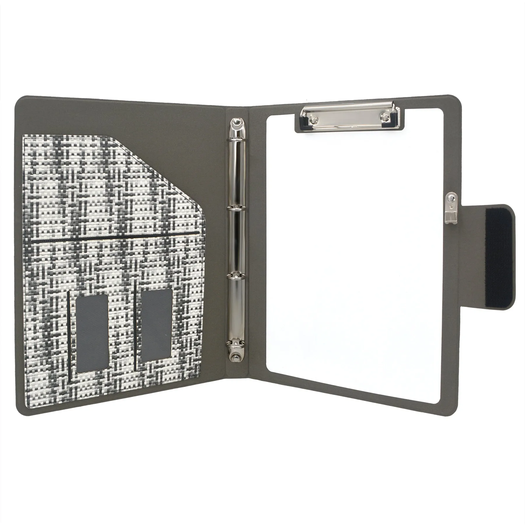 Pixel Style Portfolio Whiteboard Padfolio with Expanded Document Bag, 4-Ring Binder Business Organizer Portfolio Case