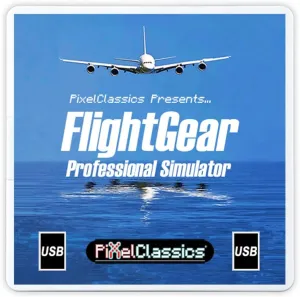 PixelClassics FlightGear Flight Simulator 2023 X on USB | Flight Sim Plane & Helicopter Professional Simulator Including 600  Aircraft & 20,000 Real World Airports | Compatible with Apple macOS