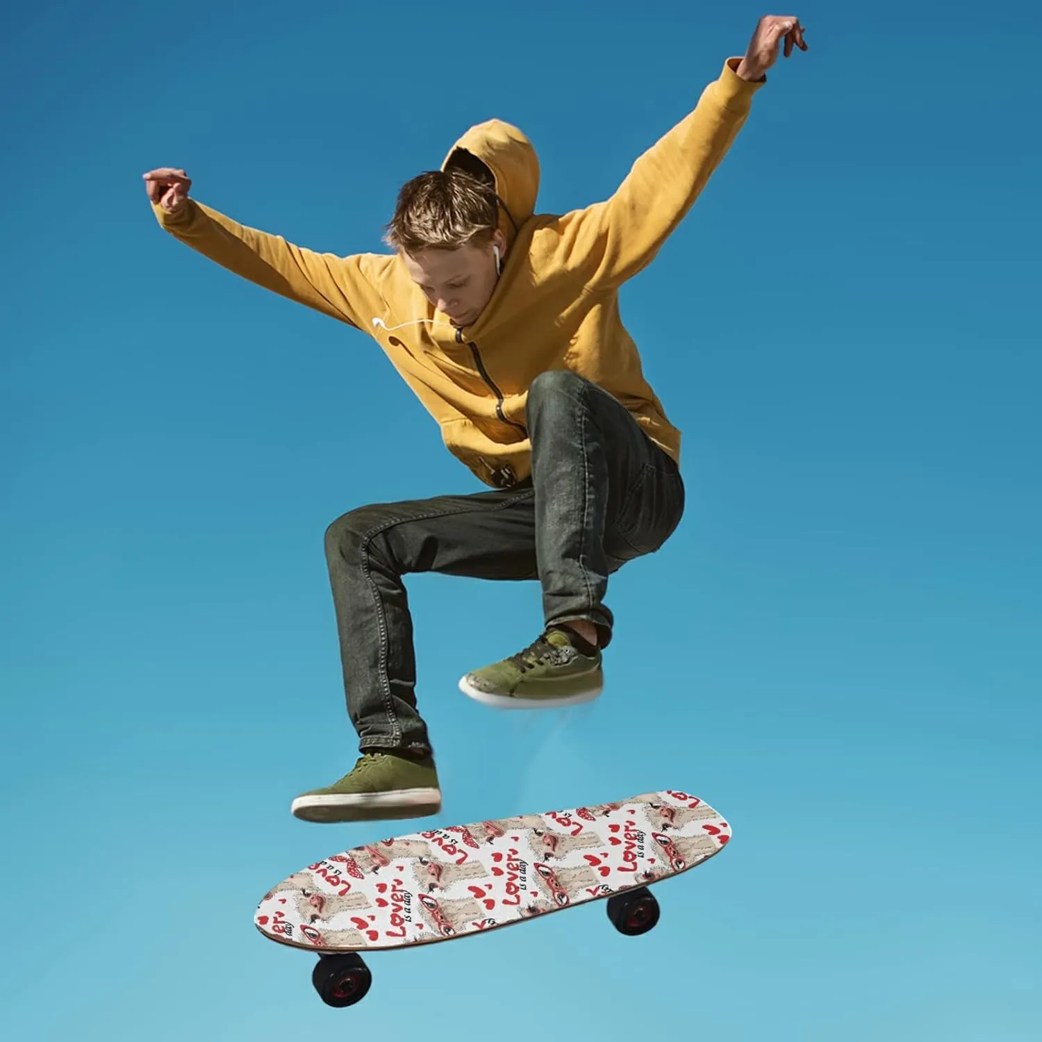 Poeticcity Waterproof Skateboard Grip Tape, Anti Slip Longboard Scooter Griptape Sheets, Tear-Resistant Sand Paper Sheet Sticker Roller Board Sandpaper No Bubble Free Easy to Apply