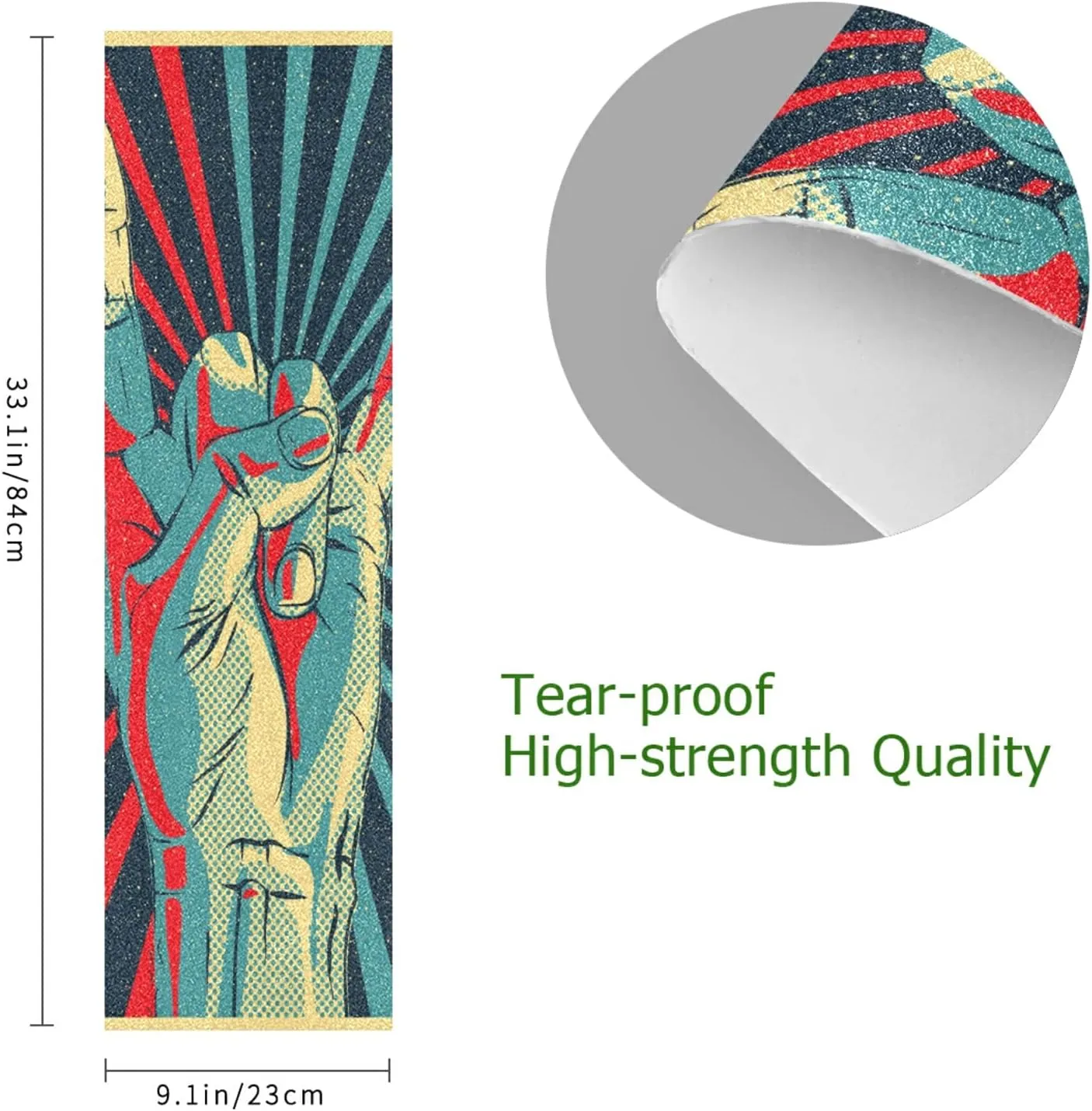 Poeticcity Waterproof Skateboard Grip Tape, Anti Slip Longboard Scooter Griptape Sheets, Tear-Resistant Sand Paper Sheet Sticker Roller Board Sandpaper No Bubble Free Easy to Apply