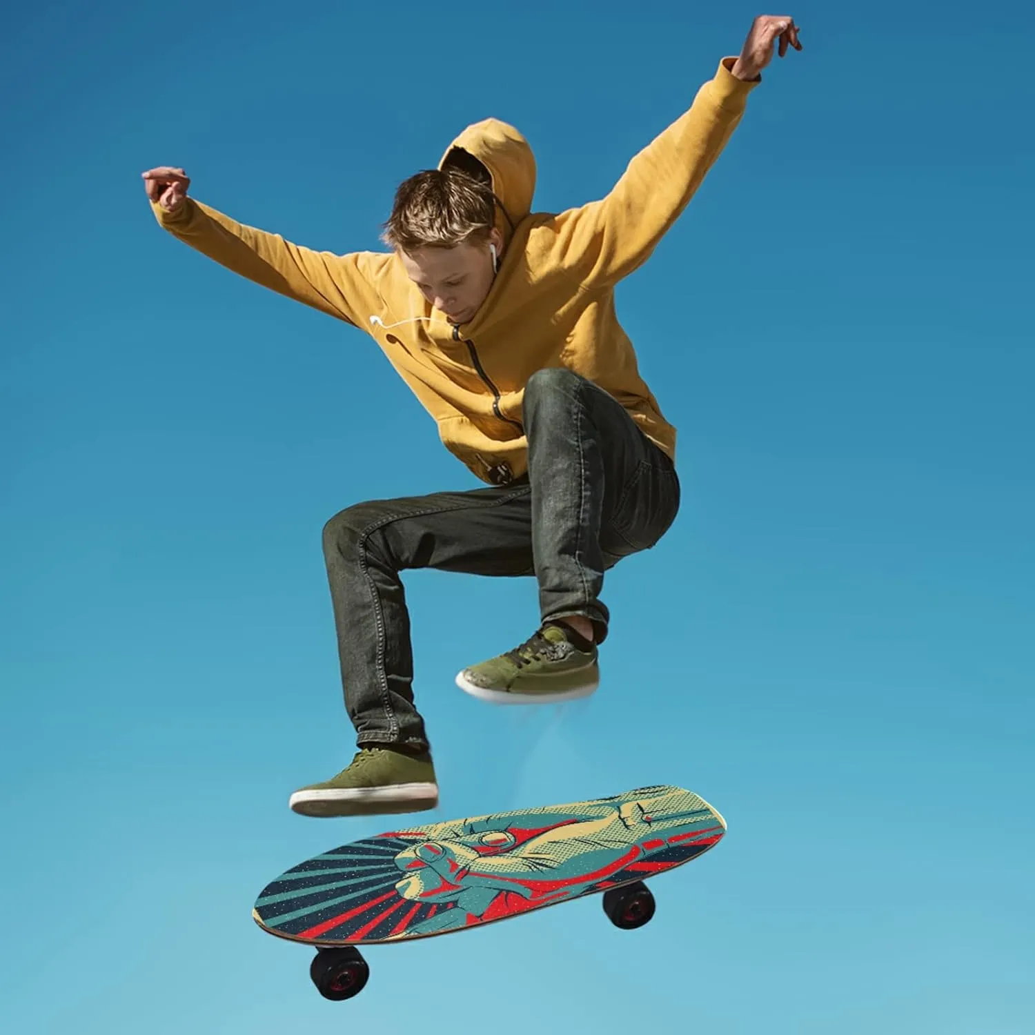 Poeticcity Waterproof Skateboard Grip Tape, Anti Slip Longboard Scooter Griptape Sheets, Tear-Resistant Sand Paper Sheet Sticker Roller Board Sandpaper No Bubble Free Easy to Apply
