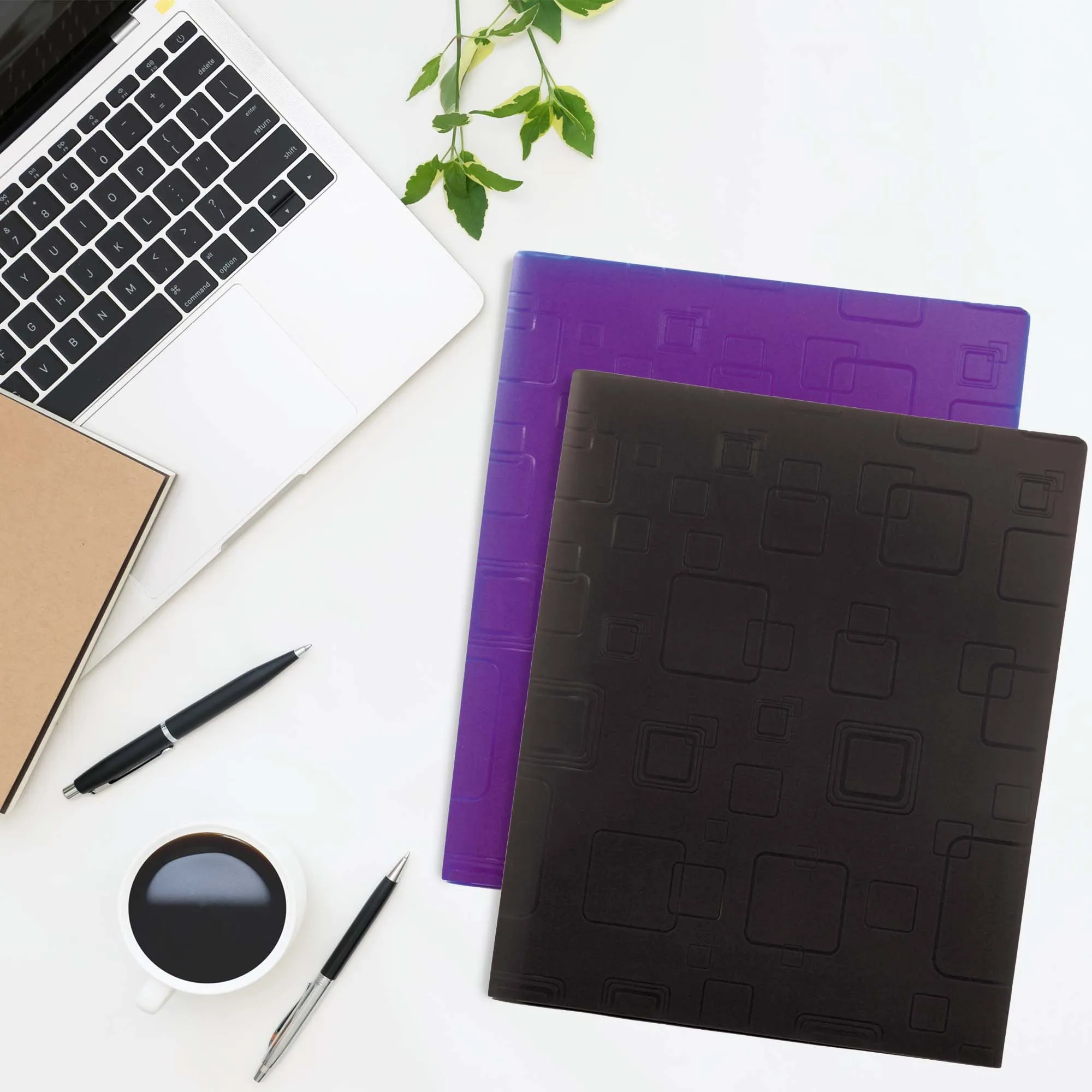 Poly 2-Pockets Portfolio - Cubic Embossed