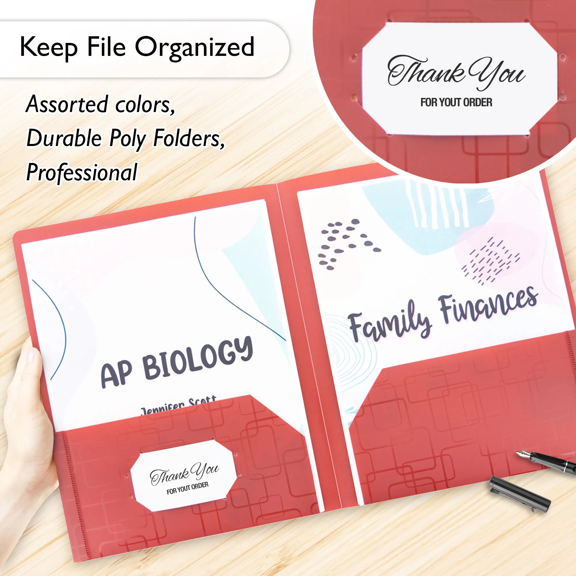Poly 2-Pockets Portfolio - Cubic Embossed
