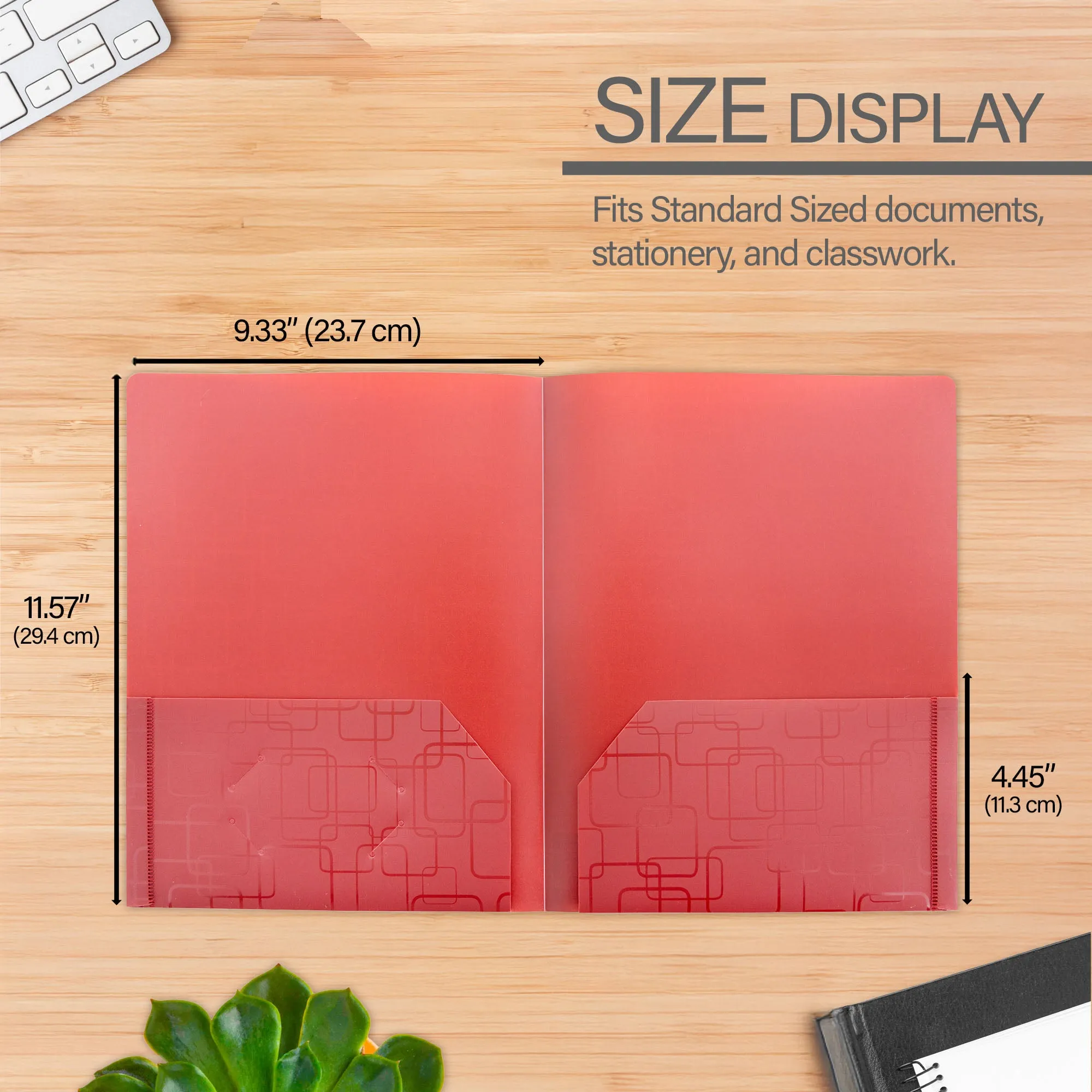 Poly 2-Pockets Portfolio - Cubic Embossed