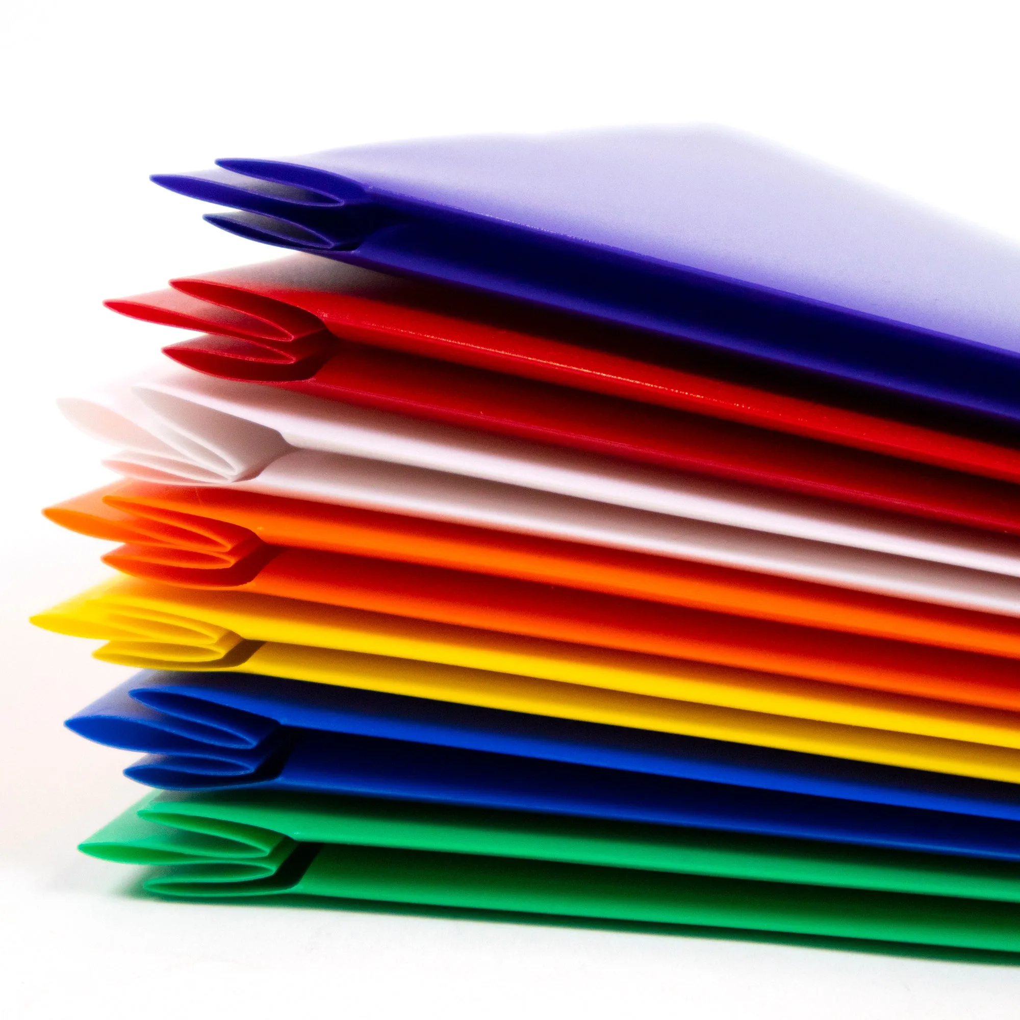 Poly 2-Pockets Portfolio - Solid Color w/ 3-Prong Fastener