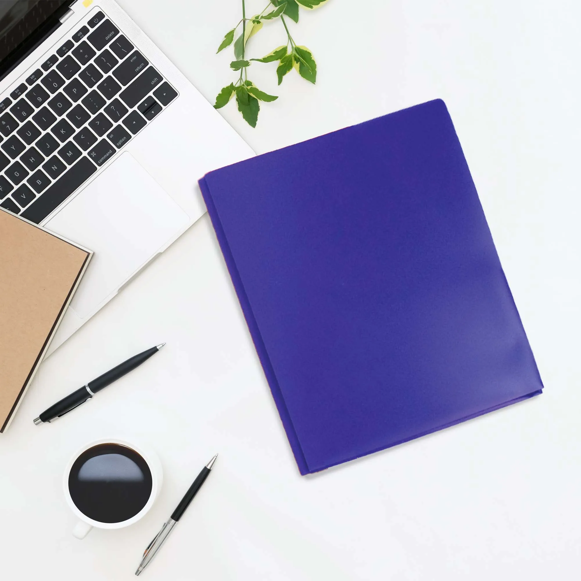 Poly 2-Pockets Portfolio - Solid Color w/ 3-Prong Fastener