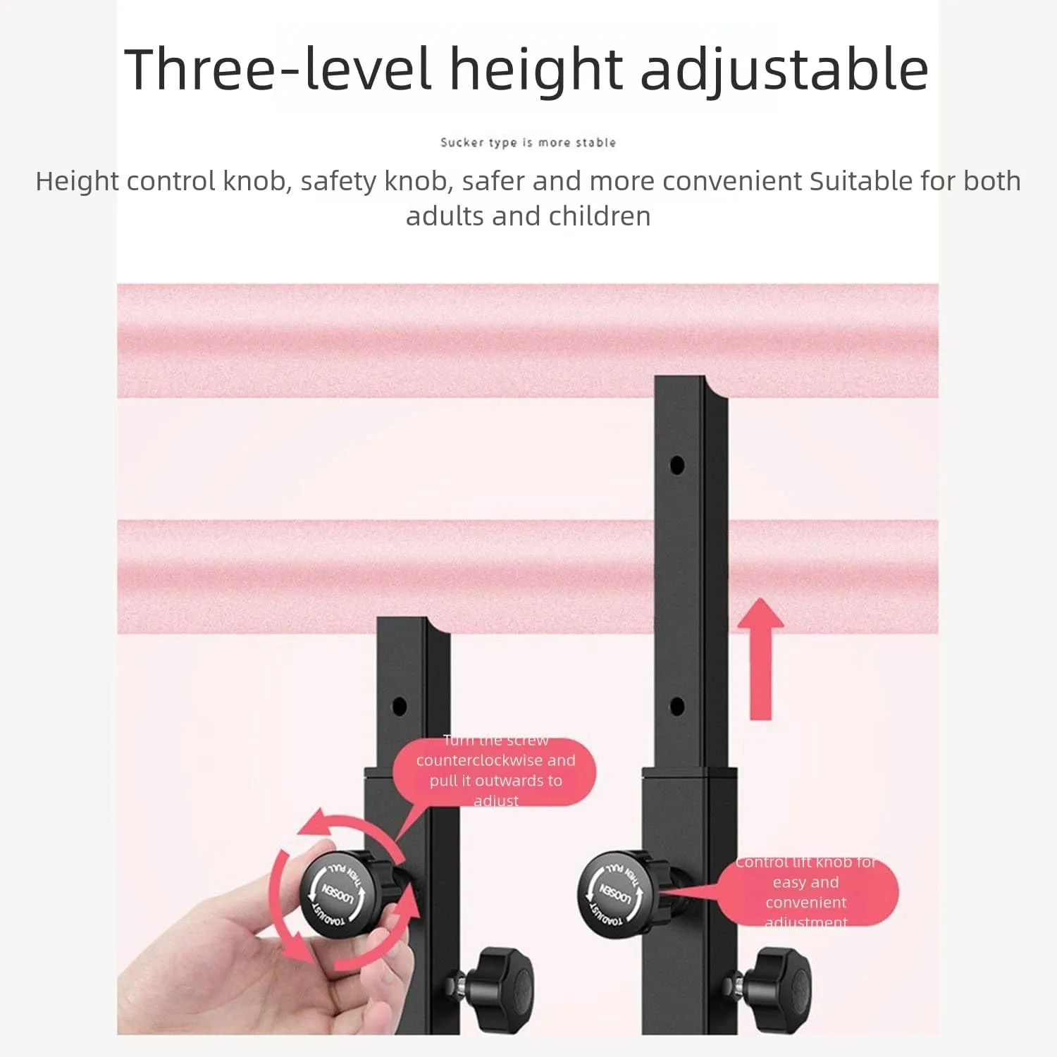 Portable Ballet Barre Bar, Adjustable 80-115cm Dance Stretching Bar, Non-Slip Rubber Base, Steel Construction, Home Dance Studio
