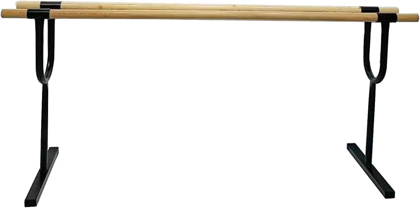 Portable Ballet Barre, Height Adjustable 80-120cm Dancing Barre with Non-Slip Feet, Freestanding Fitness Ballet Stretch Bar, Dance Bar for Home Workout Equipment (Wood 150x80cm)