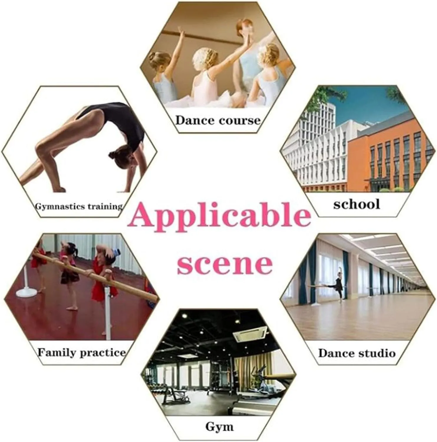 Portable Ballet Barre, Height Adjustable 80-120cm Dancing Barre with Non-Slip Feet, Freestanding Fitness Ballet Stretch Bar, Dance Bar for Home Workout Equipment (Wood 150x80cm)