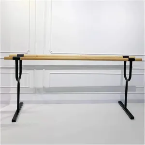 Portable Ballet Barre, Height Adjustable 80-120cm Dancing Barre with Non-Slip Feet, Freestanding Fitness Ballet Stretch Bar, Dance Bar for Home Workout Equipment (Wood 150x80cm)