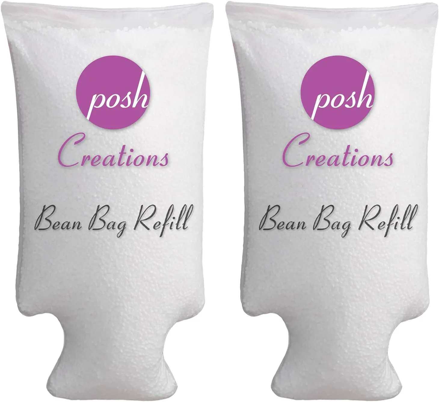 Posh Creations Foam Filling Bean Bag Refill, 100 L - 2 PK, Cool White
