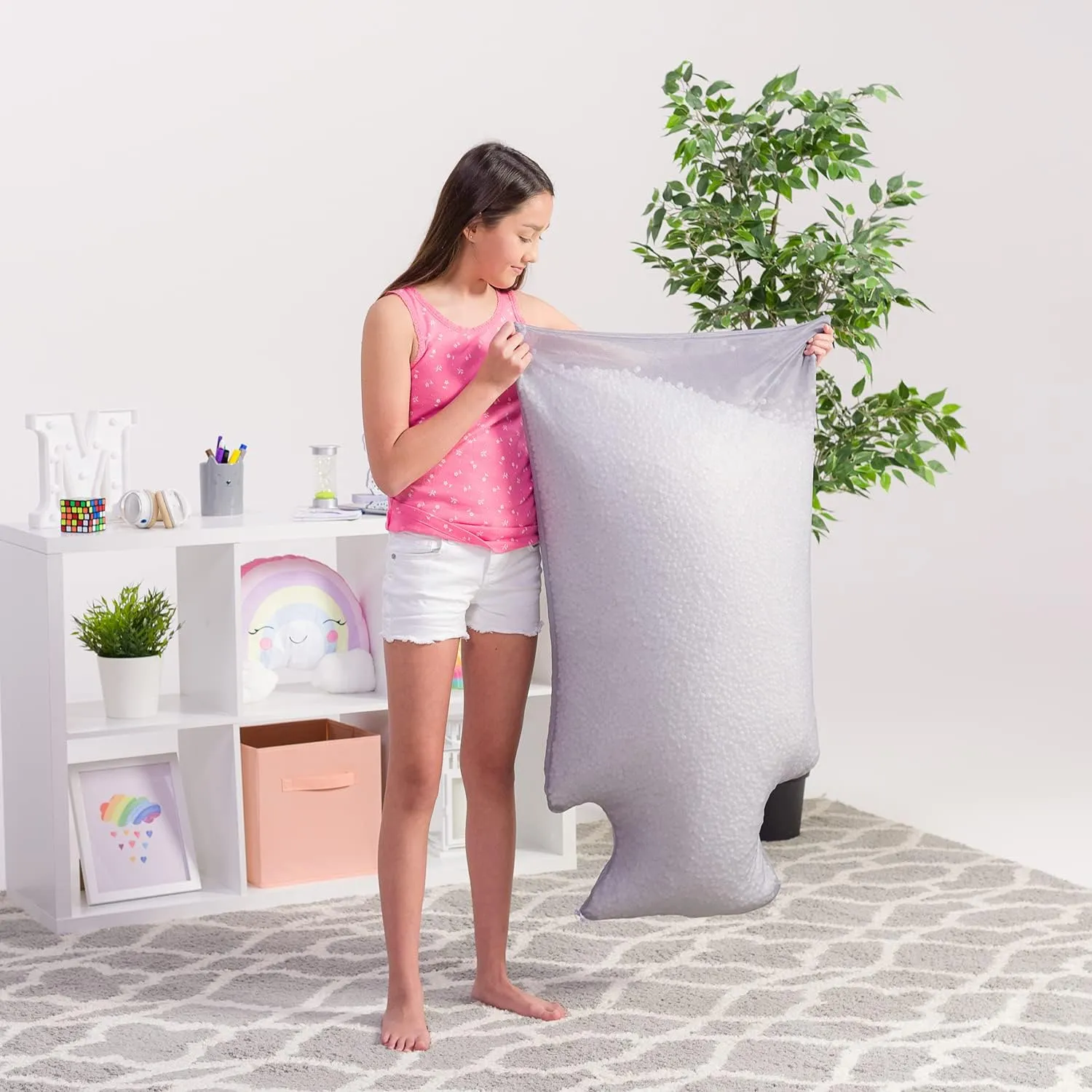 Posh Creations Foam Filling Bean Bag Refill, 100 L - 2 PK, Cool White