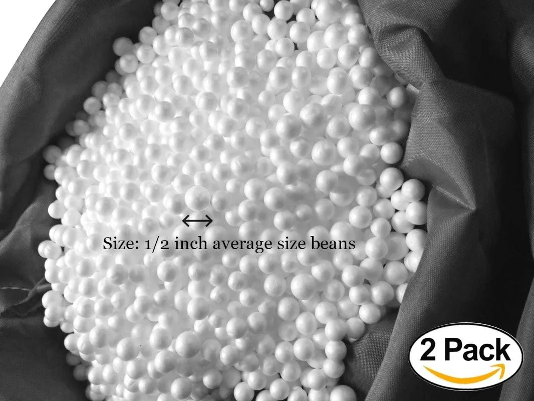 Posh Creations Foam Filling Bean Bag Refill, 100 L - 2 PK, Cool White