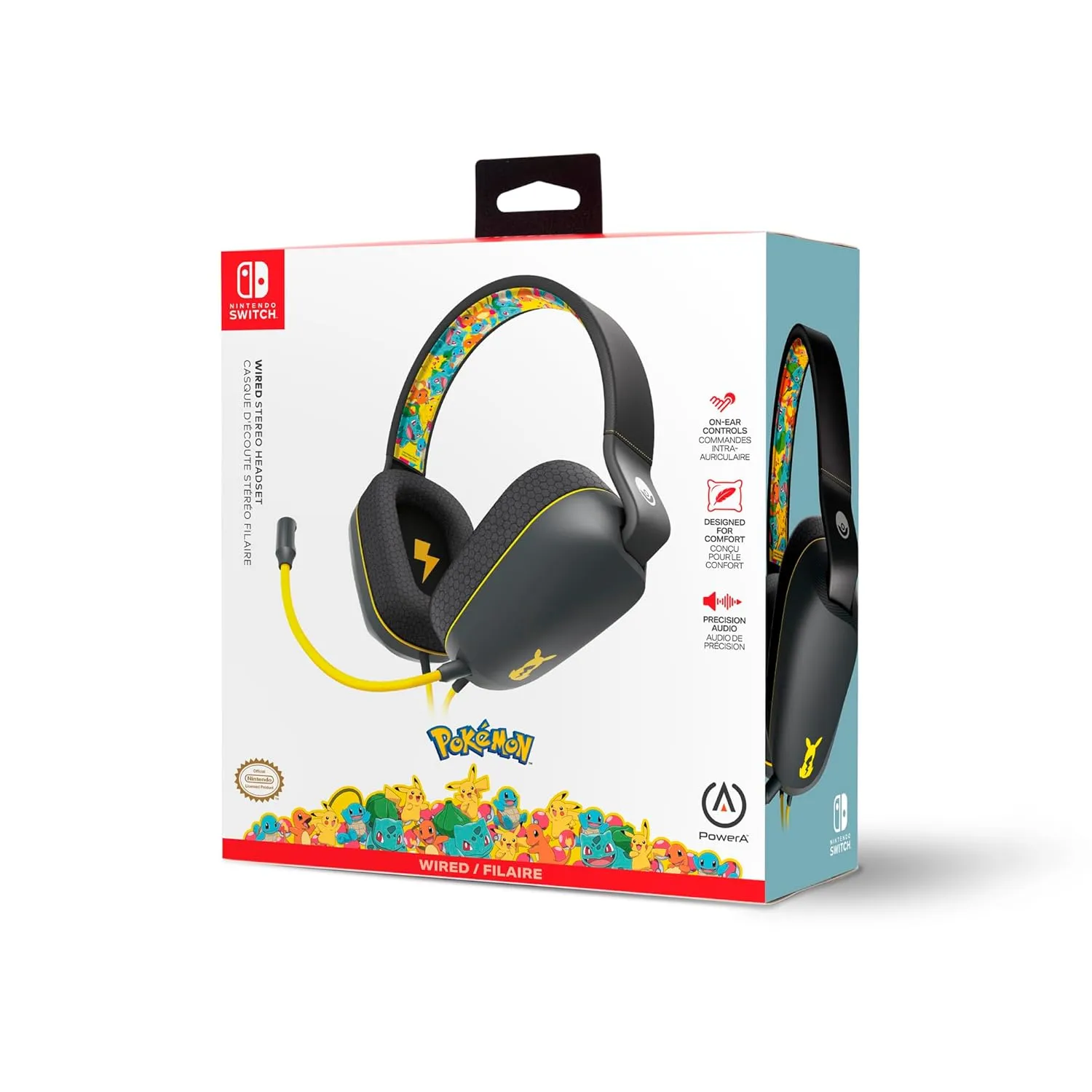 PowerA Wired Stereo Headset for Nintendo Switch - Pokémon: Kanto Friends, 3.5 mm, Wired, Stereo, Officially Licensed
