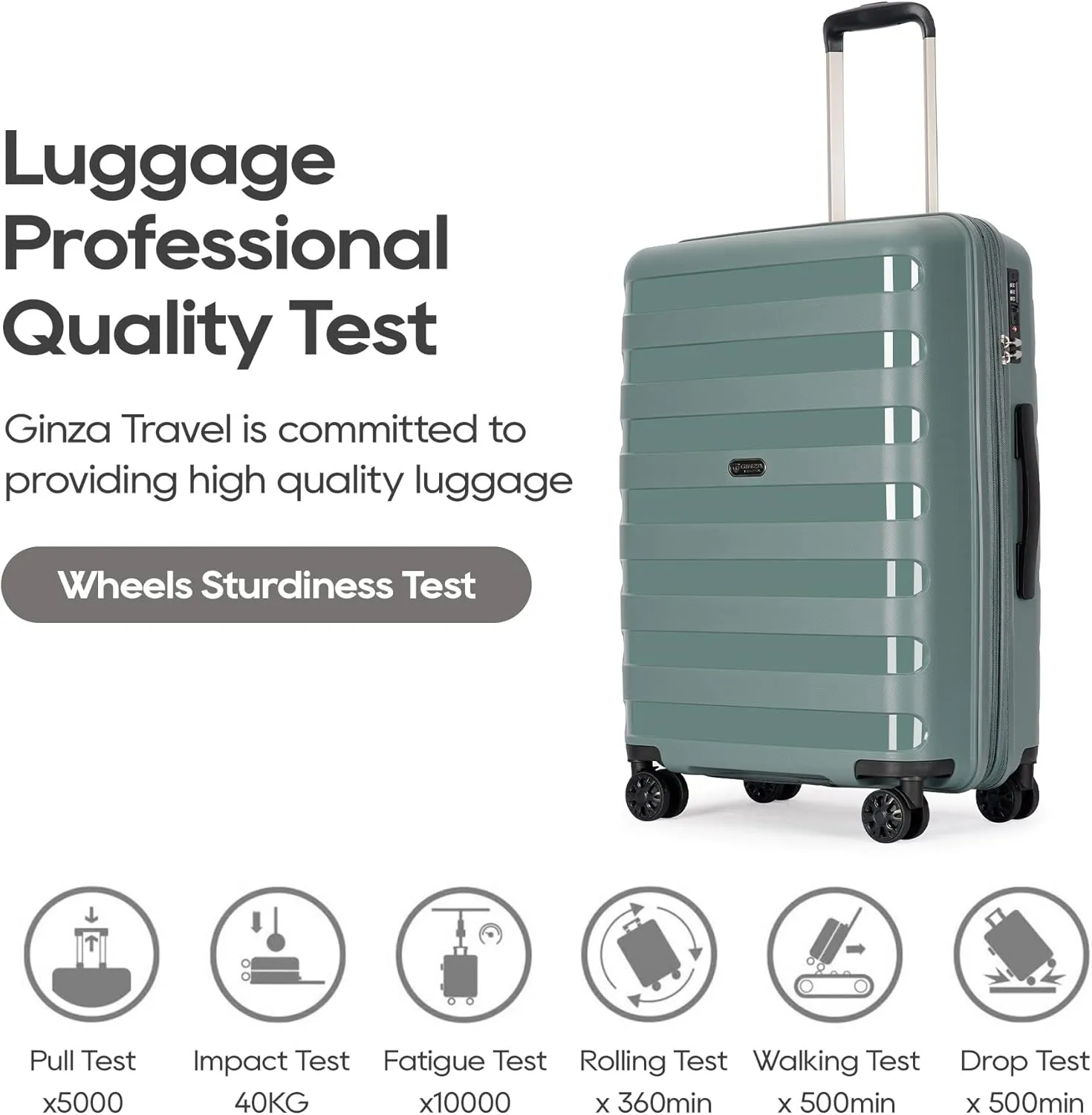 PP material 2-piece expandable luggage sets with Spinner Wheels， Suitcase with TSA Lock，Large Luggage for Family Travel carry on 20 28，Dark green color
