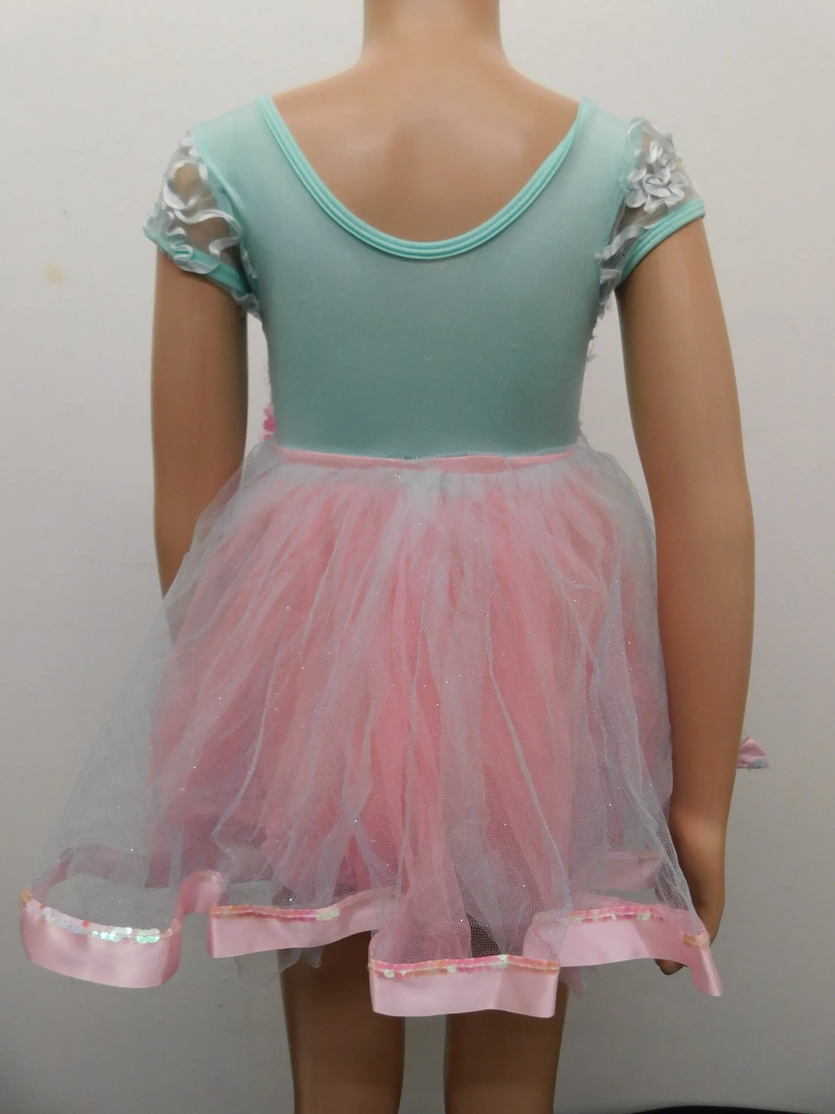 Pre-Owned Costume Curtain Call  E938 XS Child Green Dress Ballet Sequin