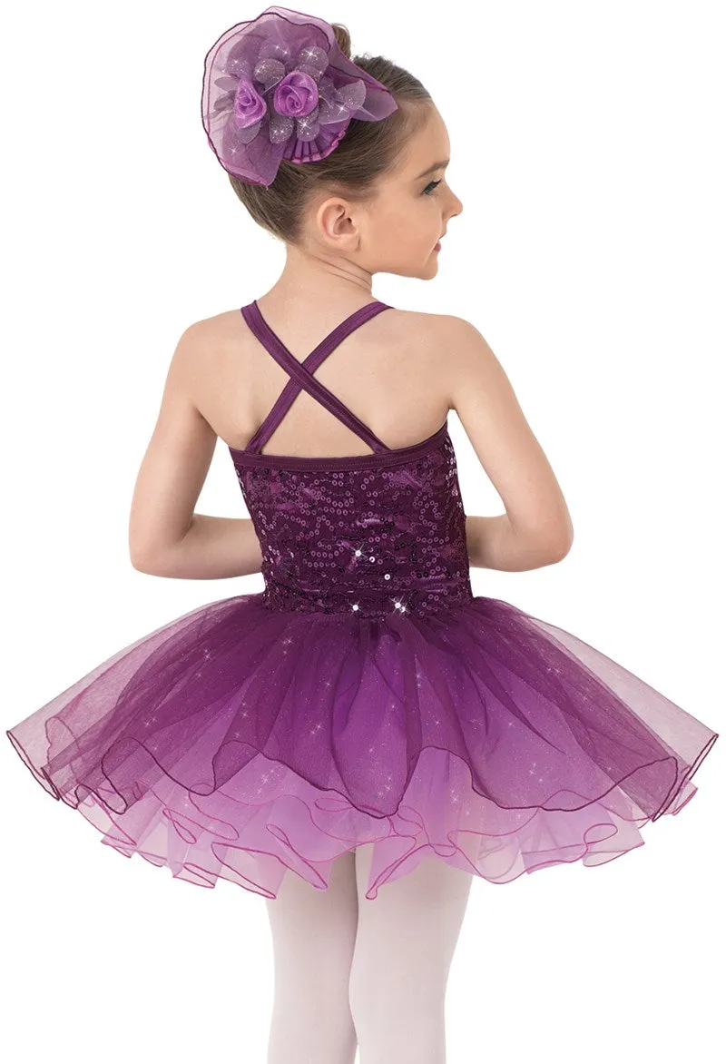 Pre-Owned Costume Weissman  10699 Small Child Purple Tutu Ballet Sequin
