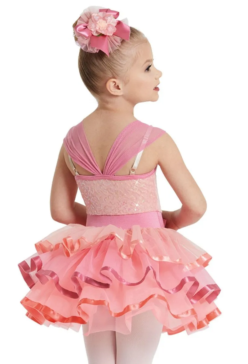 Pre-Owned Costume Weissman  11875 Small Child Pink Tutu Dress Ballet Sequins