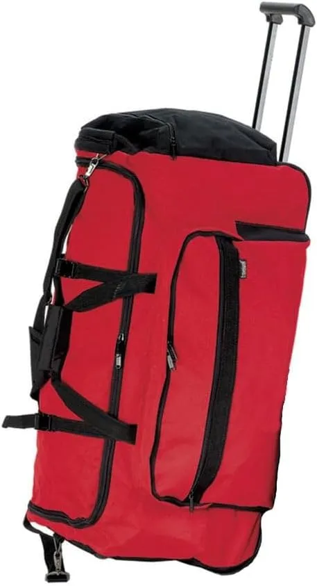 Preferred Nation Unisex-Adult Heavy Duty Outdoor Gear 2-Wheeled Travel Duffel, Red