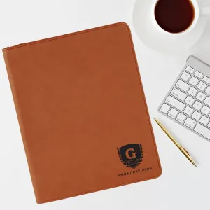 Premium Custom Engraved Grace Zippered Portfolio