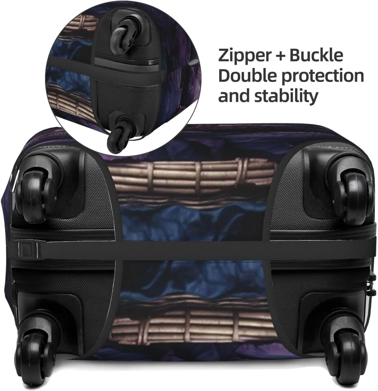Purple Cabbage Luggage Cover Stylish Suitcase Covers for Luggage Tsa Approved, Elastic Washable Suitcase Protector Anti-Scratch Travel Baggage Covers for 18-32 inch Luggage