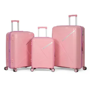 PYRAMID - Comlpete Luggage Set 3 Piece -UNBREAKABLE PP(Pink)