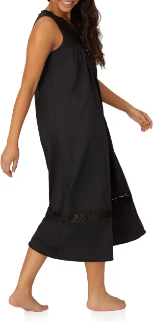Queen Anne's Lace Women's Portofino Ballet Nightgown, Black, 1X"}