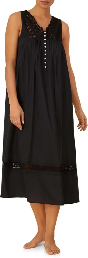 Queen Anne's Lace Women's Portofino Ballet Nightgown, Black, XXS - Nightgown, 100% Cotton, for New Mothers or Pregnant Women, In Stock