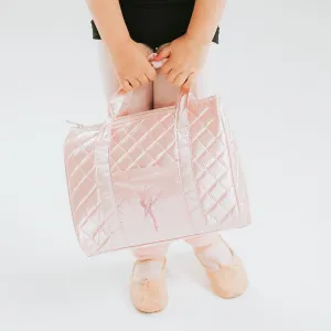 Quilted Duffle Ballet Bag in Pink
