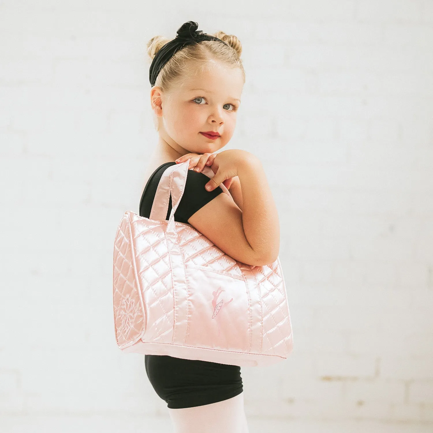 Quilted Duffle Ballet Bag in Pink