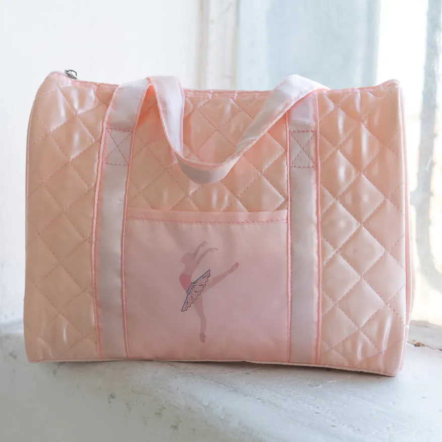 Quilted Duffle Ballet Bag in Pink