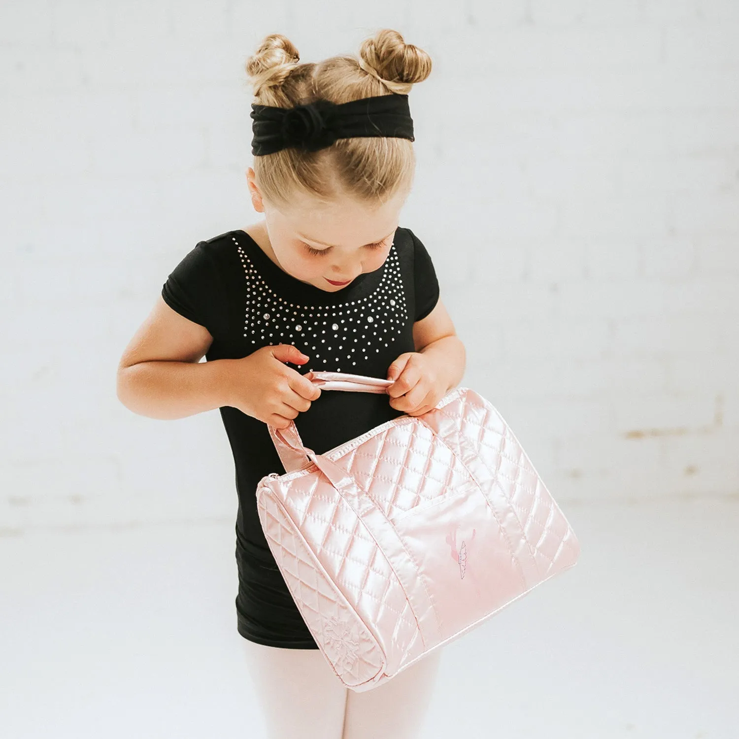 Quilted Duffle Ballet Bag in Pink