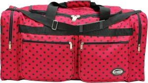"E-Z Tote" Polka Dots Duffle Bag/Gym Bag/Travel Bag Size 30" with 4 Colors (Red/Black Dots)