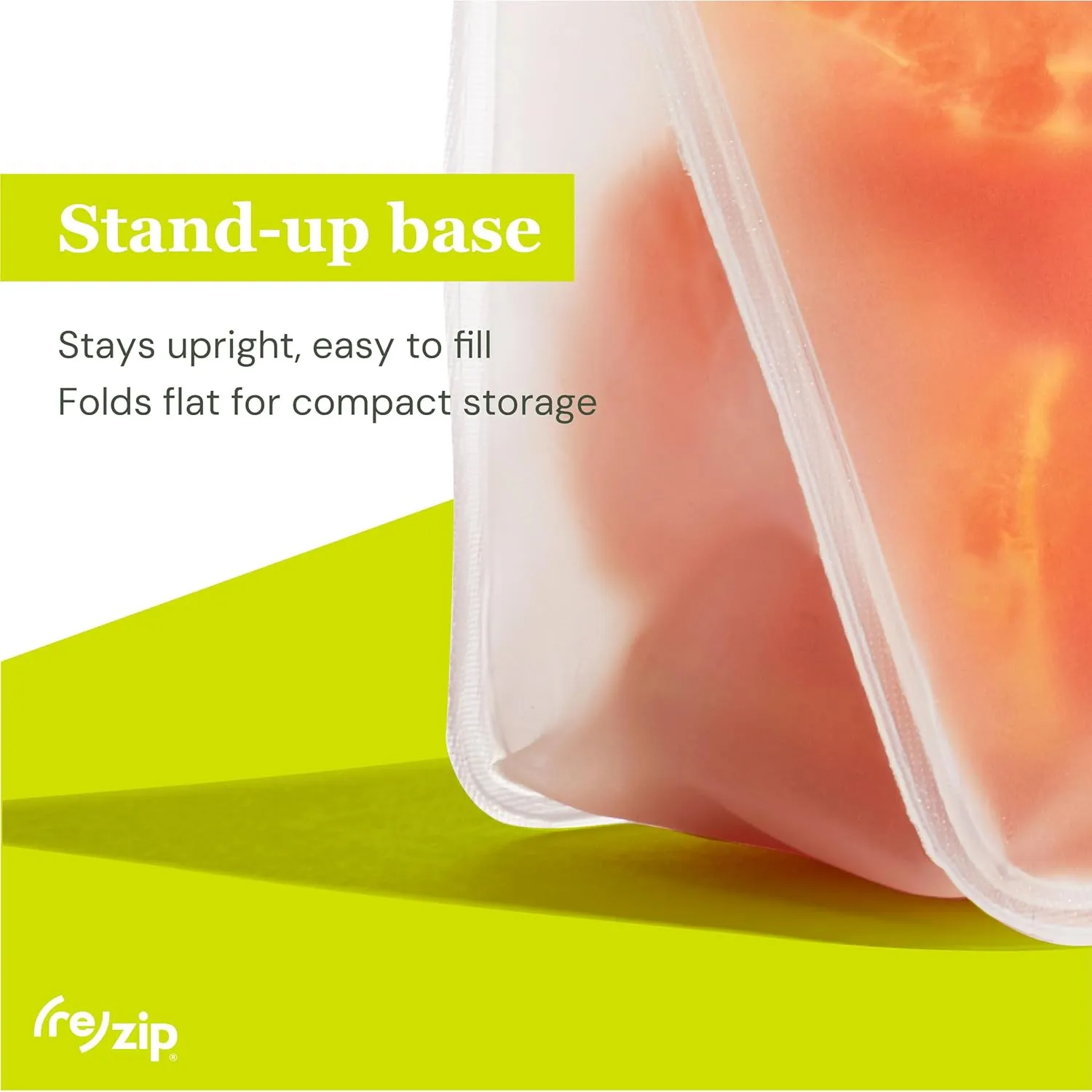 (re) zip 3-Piece Stand-Up Reusable Bag Kit | BPA-Free, Food Grade, Leakproof, Travel Friendly, Freezer and Dishwasher Safe | Quart (1), 2-Cup (1), Snack Size (1) | Gray