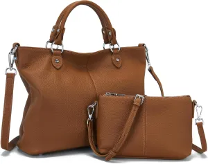 Real Leather Purses and Handbag for Women,Real Soft Leather,Leather Tote Purse Bags for Laptop Pad Work official business.