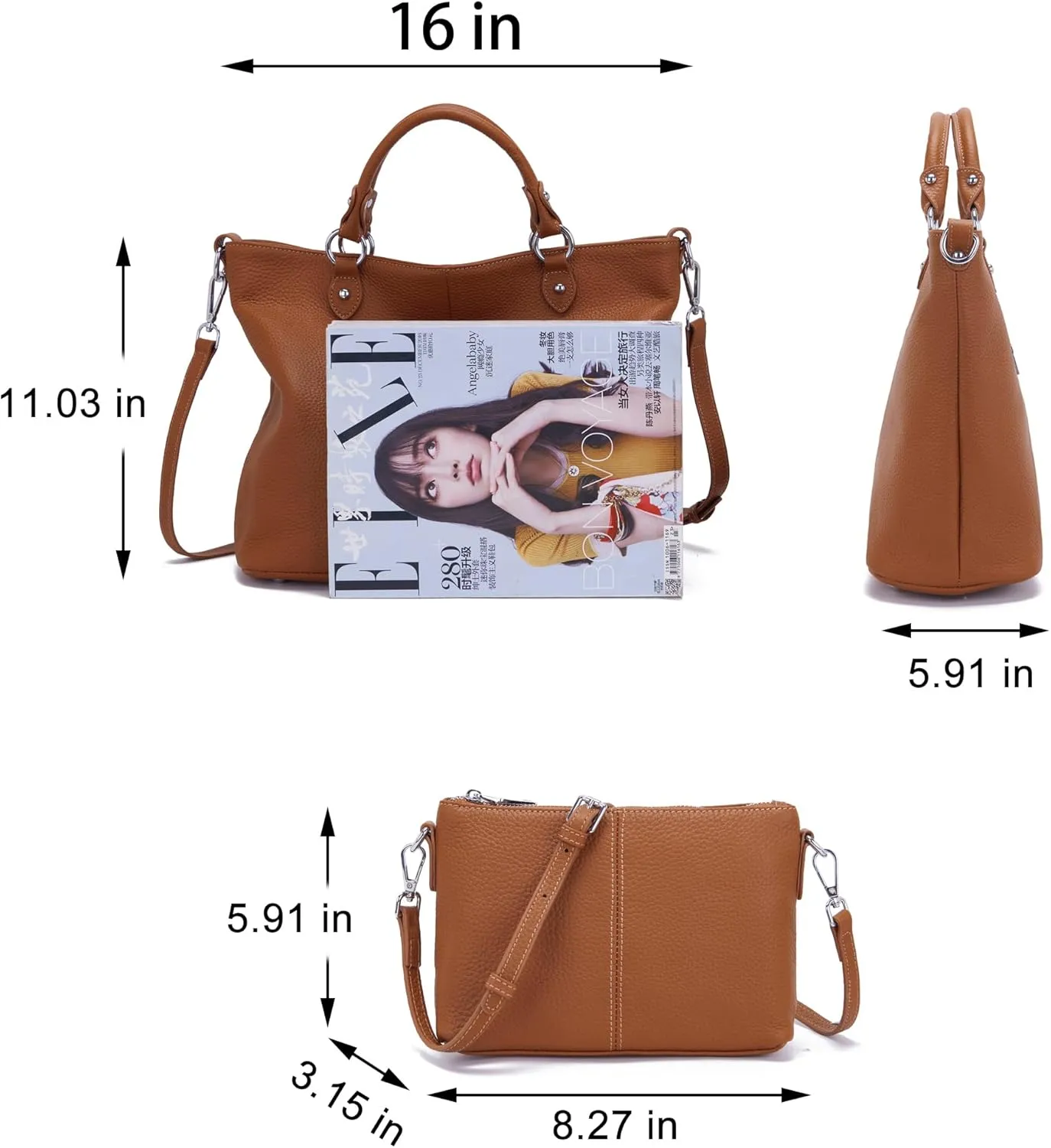 Real Leather Purses and Handbag for Women,Real Soft Leather,Leather Tote Purse Bags for Laptop Pad Work official business.