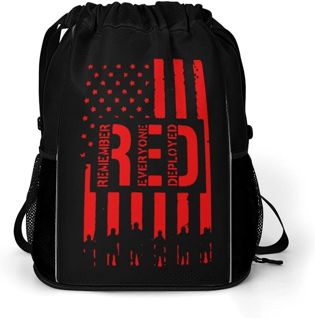 R.E.D Remember Everyone Deployed Red Friday Gym Bag Workout Gym Backpack with Shoe Compartment Sports Bags for Women Men