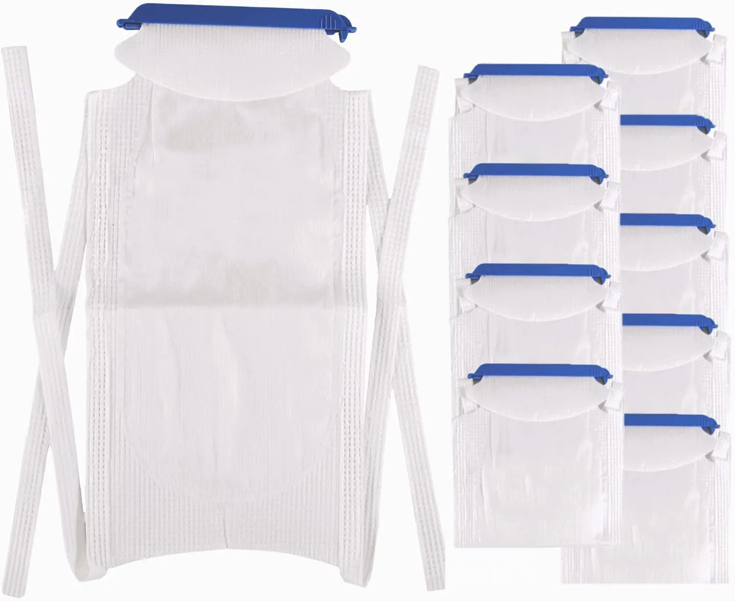 Refillable Ice Bags with Clamp Closure [Pack of 10] Large, 6-1/2 x 14 – Reusable Easy Filling Hospital Icepack with Soft Outer Covering and Leak Resistant Inner Layer   Vakly First Aid Kit Guide (10)