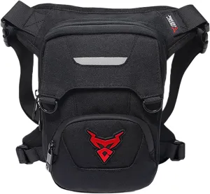 Reflective Thigh Bag,Motorcycle Drop Leg Bag,Expandable Storage Hip Leg Bag Pouch for Cycling Hiking Camping Fishing Travel Outdoor (Red)