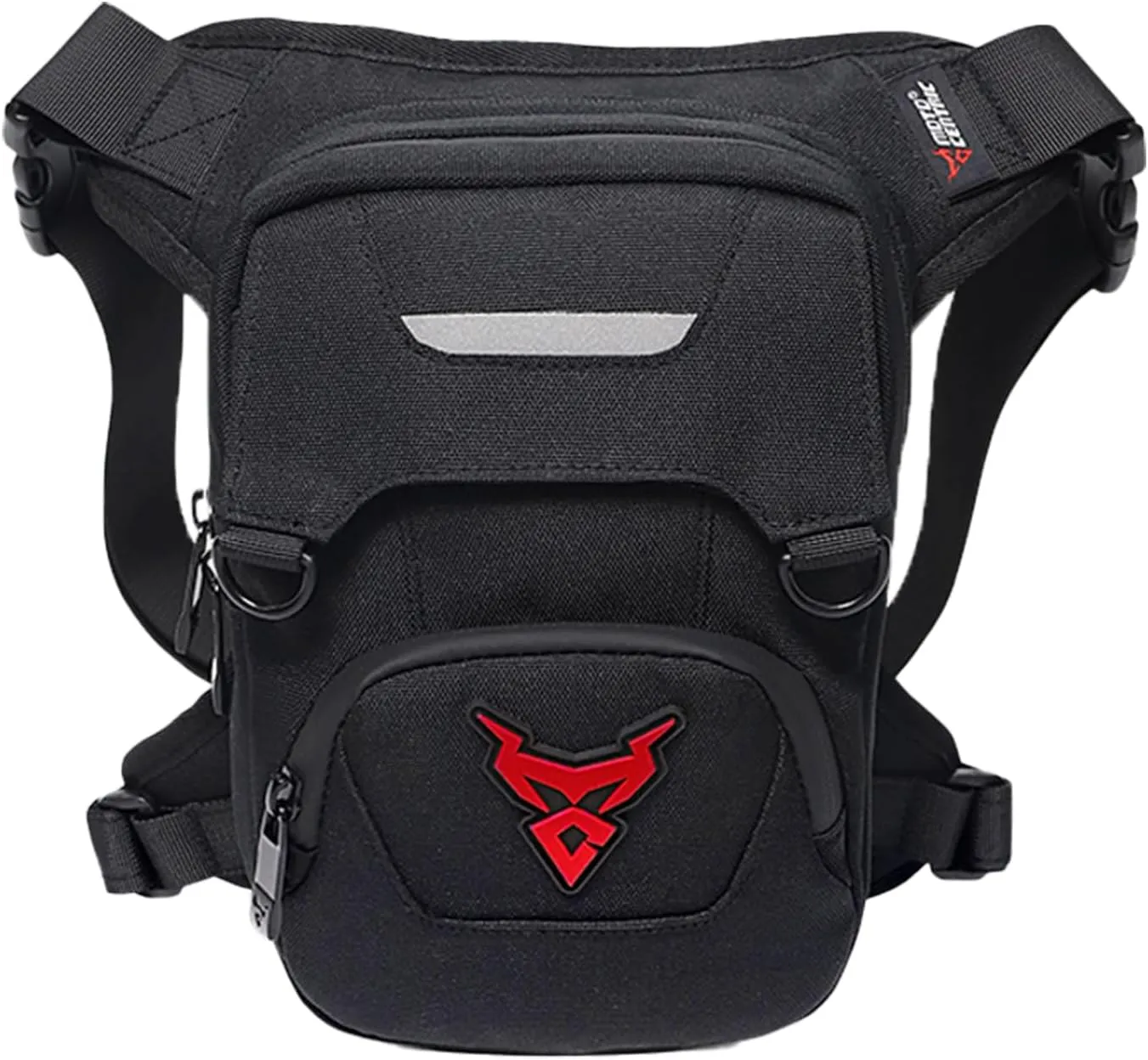 Reflective Thigh Bag,Motorcycle Drop Leg Bag,Expandable Storage Hip Leg Bag Pouch for Cycling Hiking Camping Fishing Travel Outdoor (Red)