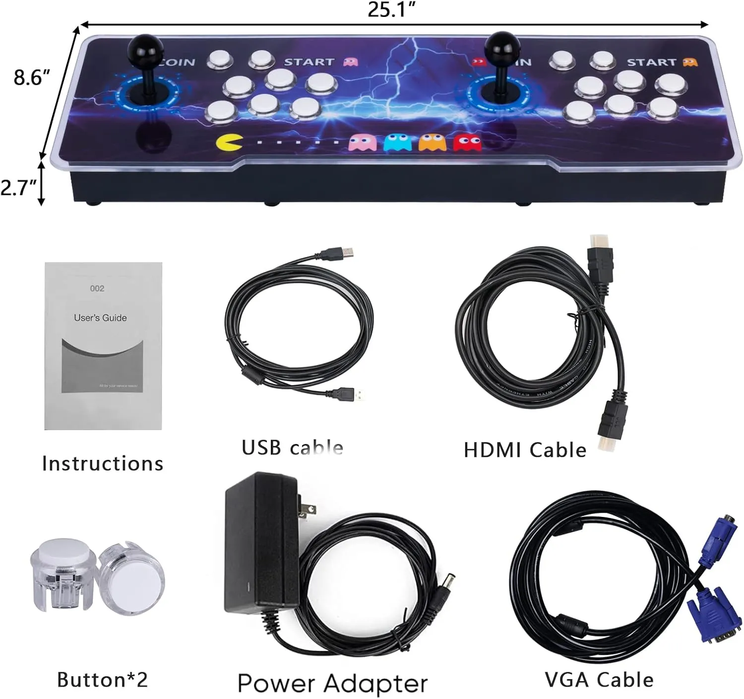 RegiisJoy【 30000 Games in 1 】 Pandora's Box 70S Arcade Game Console Retro Game Machine for PC & Projector & TV, 2-4 Players, 1280X720, 3D Games, Search/Hide/Save/Load/Pause Games, Favorite List