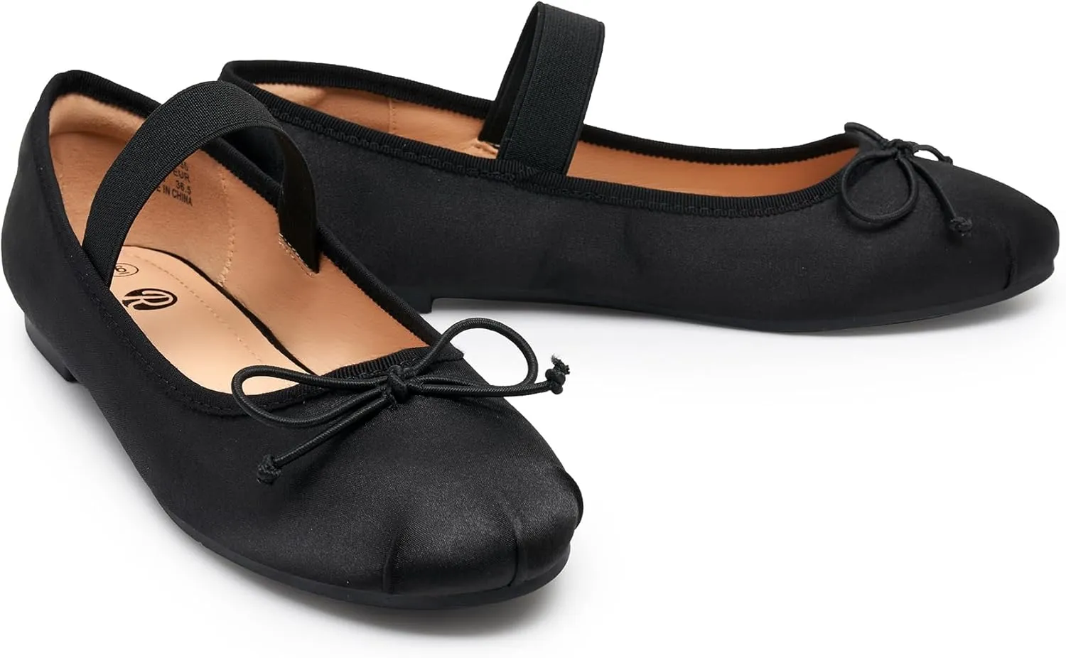 Rekayla Women's Flats - Ballet, Black, Comfortable Dressy Shoes - Round Toe, Foldable Mary Jane