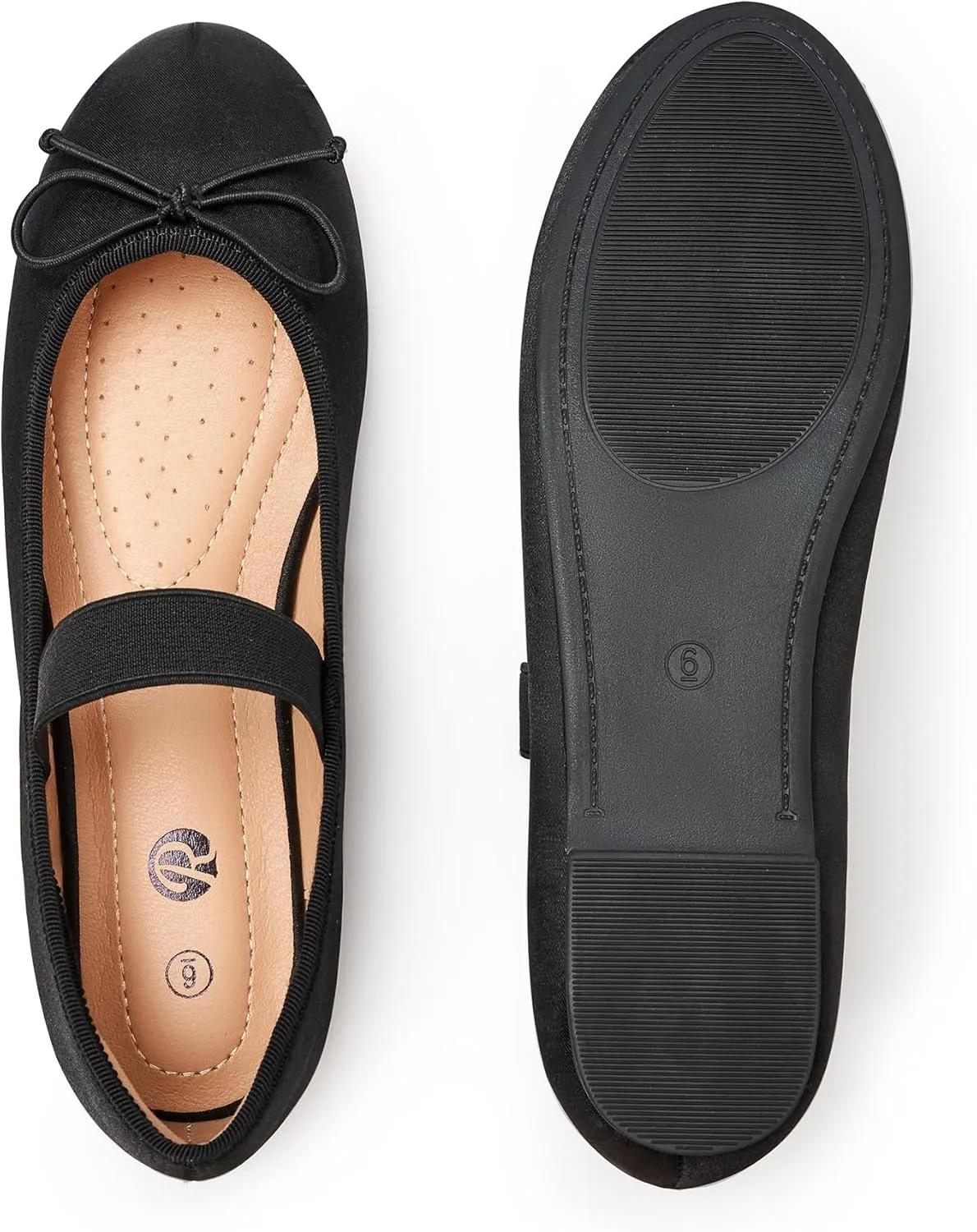 Rekayla Women's Flats - Ballet, Black, Comfortable Dressy Shoes - Round Toe, Foldable Mary Jane