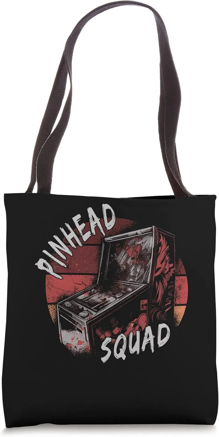 Retro Pinball Machine Arcade Game Pinhead Squad Tote Bag