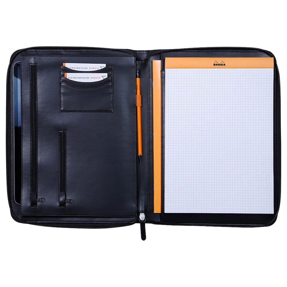 Rhodia Large Zipped Portfolio A4 Black