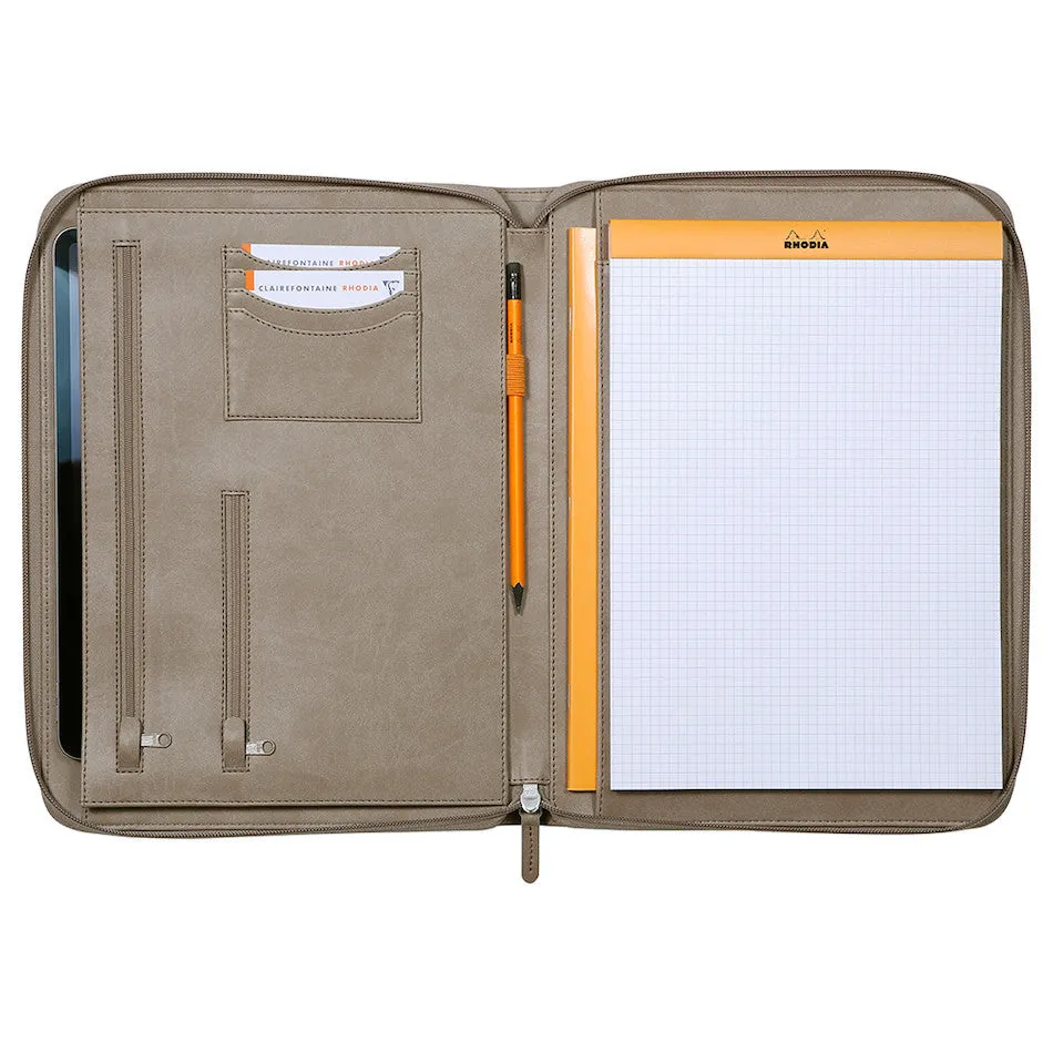 Rhodia Large Zipped Portfolio A4 Taupe