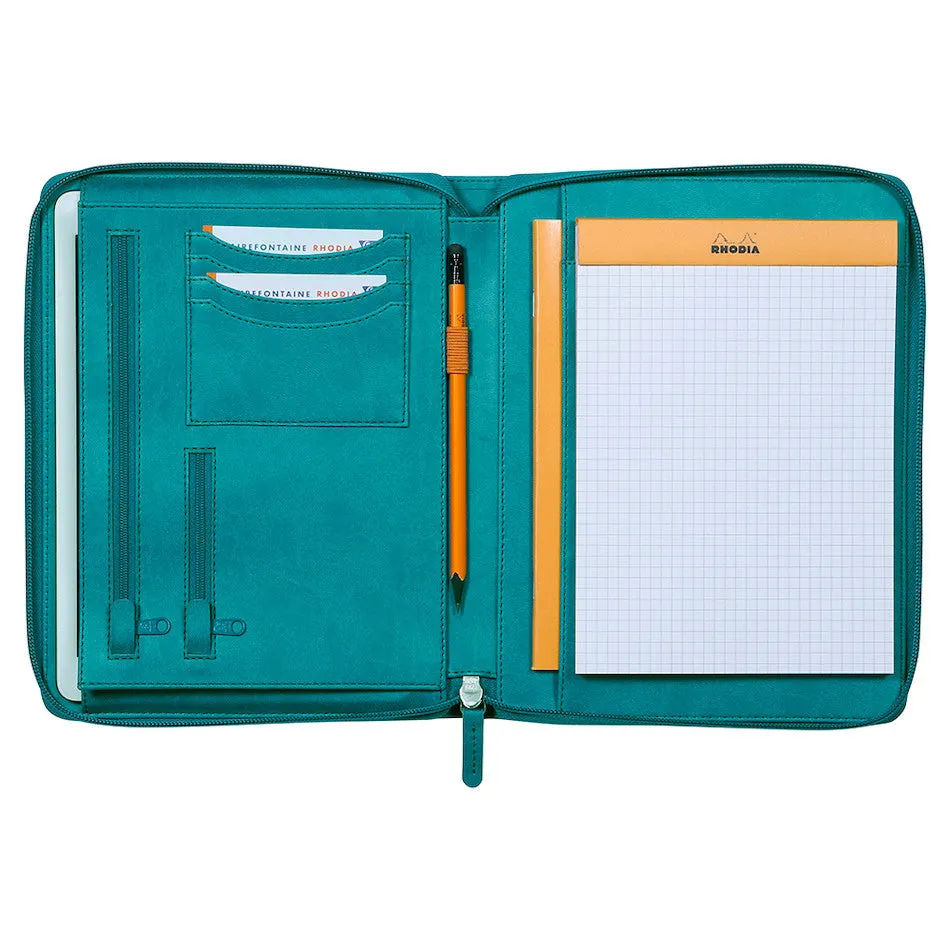 Rhodia Small Zipped Portfolio A5 Peacock