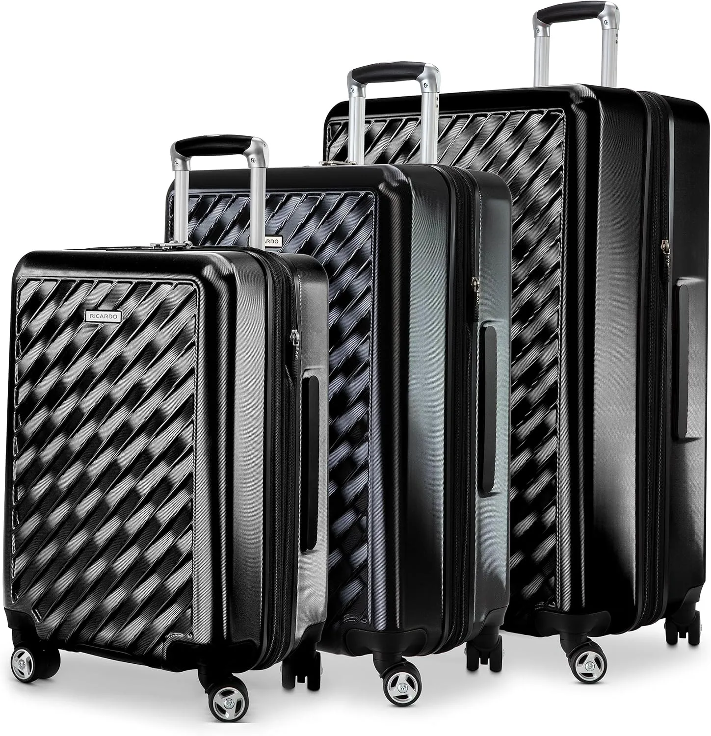 Ricardo Melrose Hardside 3-Piece Set with FREE Travel Kit (Black)