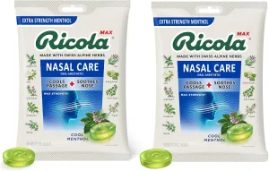 Ricola Max Cool Menthol Nasal Large Bags 34ct, Pack of 2