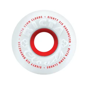 Ricta - Clouds Skateboard Wheels 86a White/Red - 53mm